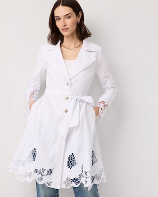 Embroidered Cutwork Trench Coat | White House Black Market